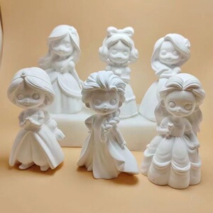 爱莎公主石膏娃娃手工diy冰雪奇缘彩绘涂色上色小孩玩具益智摆件
