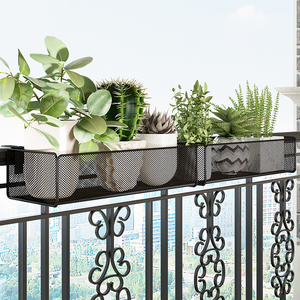 阳台栏杆置物架防盗网花架窗台防护栏挂钩架悬挂篮多肉花盆架铁艺
