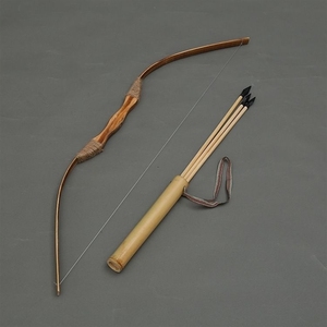 弓箭cos道具木质小型古代中国传统靶子儿童玩具木制小号弩大威力
