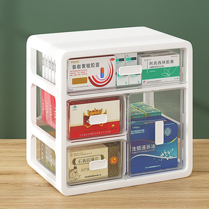 卡尼熊家用药箱收纳盒家庭装药品药物收纳柜医药箱透明儿童小药盒