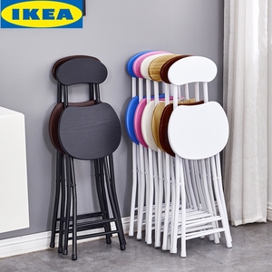 IKEA宜品宜家椅子家用可折叠靠背凳吃饭餐椅户外便携简易板凳宿舍