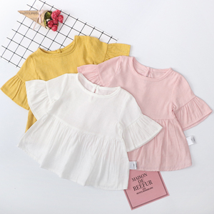 女宝宝娃娃衫韩版薄款女童T恤纯棉夏装婴儿短袖上衣夏季连衣裙子