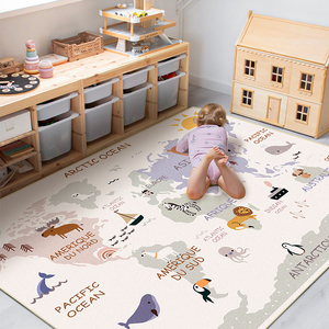 CCFARTS 世界大冒险 无胶可机洗儿童房地毯双层爬行垫可水洗地垫