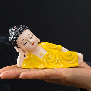 弥勒佛像如来卧佛释迦牟尼佛佛堂摆件禅意新中式创意造景陶瓷工艺