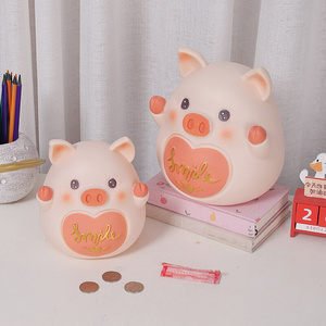可爱猪猪存钱罐卧室儿童房桌面摆件电脑桌摆设粉色储蓄罐生日礼物