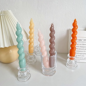 IOTC法式扭扭螺旋形蜡烛可爱糖果色蜡烛节日婚庆ins风装饰蜡烛