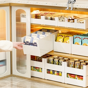 日本进口MUJIE橱柜收纳框家用抽屉式多功能厨房调料杂物整理盒子
