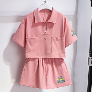 巴拉巴拉新款女童夏装短袖套装2024洋气儿童网红运动大童装夏季短