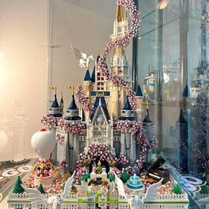 兼容乐高积木樱花束迪士尼公主城堡女孩系列拼装益智玩具2024新款