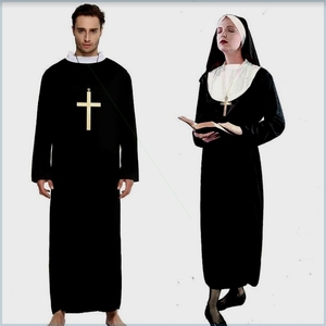 万圣节修女服装大人cosplay男牧师服圣母角斗士神父演出服传教士