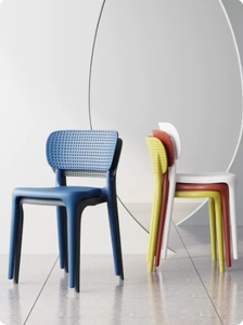 IKEA宜家家用塑料餐椅子北欧简约休闲靠背椅子时尚塑胶书桌洽谈