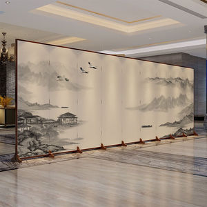瑾轩府新中式屏风隔断酒店大厅会议室客厅可移动布艺折叠装饰江南