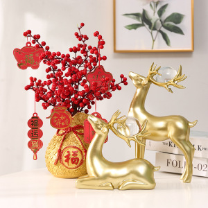 雅韵福袋黄金麦穗钱袋子福禄装饰树脂摆件开业大吉乔迁吉祥物礼品