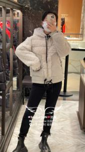 Moncler蒙口  2023秋冬女装滑雪系列抓绒拼接羽绒开衫