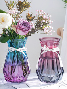 欧式创意玻璃花瓶透明满天星干花网红花瓶宜家用插花客厅装饰摆件