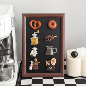 ins咖啡冰箱贴磁贴个性创意展示板磁吸小黑板留言板家居装饰摆件