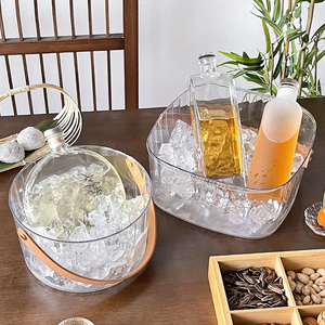 亚克力冰桶高颜值香槟桶新中式茶馆手提式干冰桶冰粒桶装冰块的桶