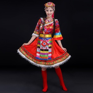 藏族舞蹈演出服2024新款春少数民族服装西藏衣服广场舞套装女成人