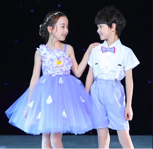 六一儿童节合唱演出服男童小学生朗诵礼服女童公主蓬蓬裙表演服装
