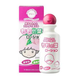 日本宇津桃子水去痱液体爽身粉桃叶精华婴幼儿清仓正品特价200ml