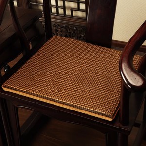 夏季凉席椅垫新中式红木沙发坐垫藤席透气圈椅垫办公室椅子垫定制