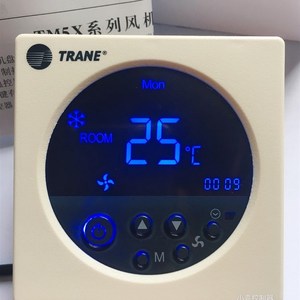 特灵新款 TM5X中央空调液晶智能温控器 风机盘管三速开关面板86型