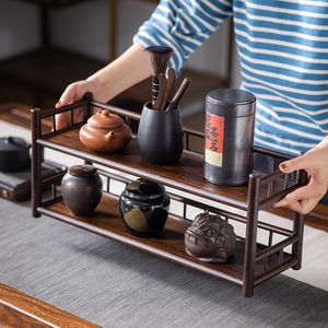 茶杯架子茶具茶器收纳架茶桌紫砂壶摆放架桌面上博古茶架子置物架