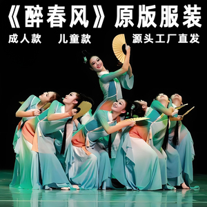 醉春风舞蹈服儿童古典舞演出服女童扇子舞中国风表演服少儿秧歌服