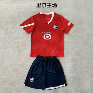 23-24里尔主场球衣冷门儿童套装足球服成人短袖学生训练球衣服