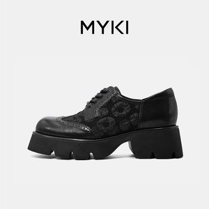 【Black Balloon】MYKI真皮法式乐福鞋女英伦风布洛克深口单鞋