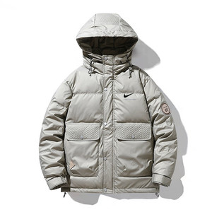 nike耐克冬装新款休闲大码羽绒服男亮面防水保暖白鸭绒连帽外套
