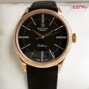 二手劳力士男表切利尼系列手表m50505玫瑰金全自动机械表商务