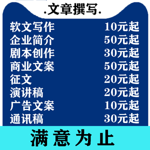 代写文章修改润色撰写述职演讲稿文案材料征文读后感代笔写作服务