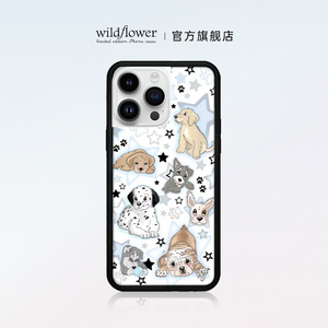 Wildflower小狗派对手机壳Puppy Party适用苹果iPhone15/14/13/12/Pro/Max/Plus硬壳全包硅胶防摔欧美时尚wf