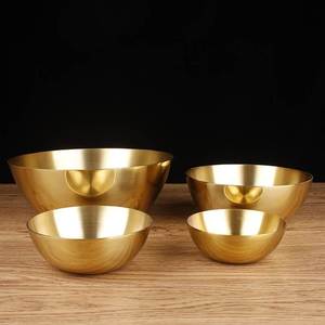铜碗摆件纯铜碗家用佛具碗餐具聚宝盆摆件客厅桌面装饰品家居摆设