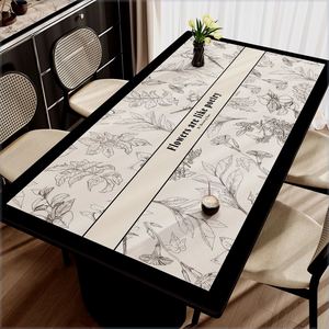 上新法式桌布轻奢高级感防水防油免洗餐桌垫长方形茶几台布桌面保
