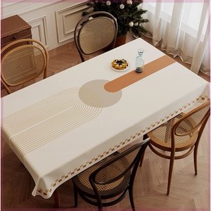 上新桌布防水防油免洗布艺书桌ins风北欧长方形餐桌布pvc茶几桌垫