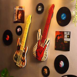 复古铁艺吉他墙饰创意墙面装饰品酒吧咖啡厅墙上挂件墙壁金属壁饰