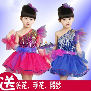 六一儿童演出服新款女童亮片纱裙幼儿园公主裙主持人舞台服蓬蓬裙