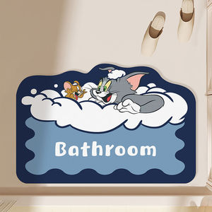 卡通动漫猫和老鼠浴室吸水速干脚垫卫生间门垫进门防滑硅藻泥地垫