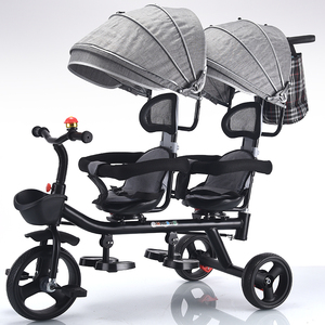 宝宝好双人儿童三轮车可带人二胎溜娃神器双胞胎手推车大小宝婴儿