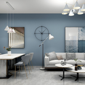 莫兰迪色灰蓝色墙布卧室背景墙客厅电视墙简约现代轻奢风无缝壁布