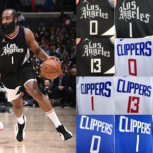 24赛季快船队13号保罗乔治球衣2伦纳德0威少哈登城市版篮球服定制