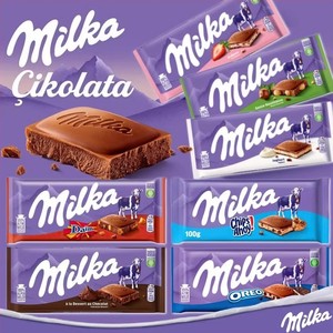 德国进口MILKA妙卡榛果仁巧克力黑巧气泡牛奶夹心巧克力排块零食