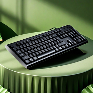 电脑键盘黑色USB扁口圆口笔记本台式电脑通用办公防水有线单键盘