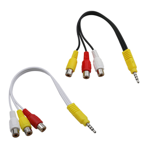 莲花母音频转接线创维/TCL一分三AV转接线3.5mm转RCA红白黄视频线