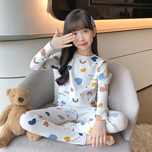 900人付款天猫猫人女童纯棉秋衣秋裤套内衣儿童线衣线裤女孩棉毛衫