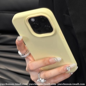 奶黄色新款苹果15promax手机壳液态硅胶适用iPhone14pro纯色情侣款12百搭男女13全包防摔保护套14plus个性ins