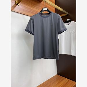 代购zegna/杰尼亚2024夏季男装新款男士xxx标识休闲圆领短袖t恤潮