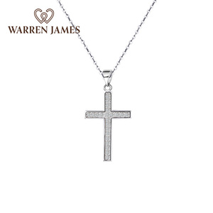 Warren James十字架项链新款 情侣个性925银镶钻吊坠链女英国正品